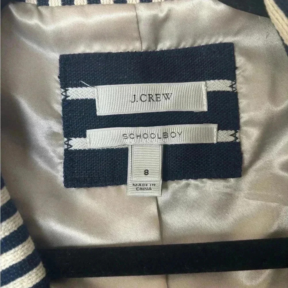 J.Crew Women’s Striped Schoolboy Blazer. Blue & white striped. Size 8. - Picture 10 of 12